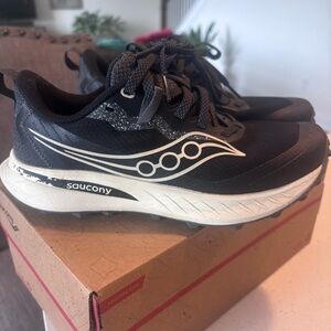 Saucony Black and White Trail Running Shoes